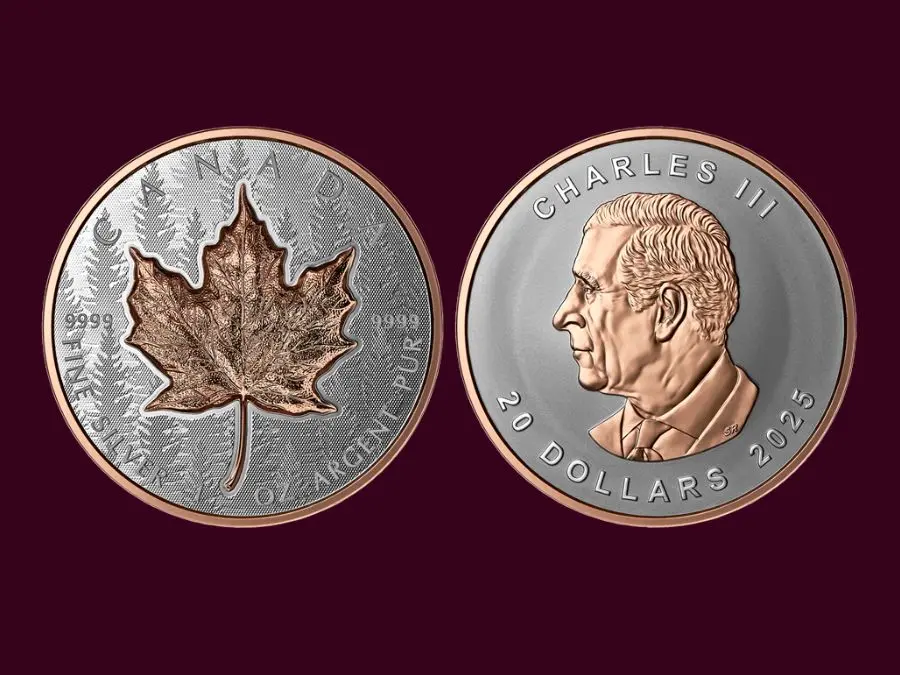 Mặt trước và mặt sau của sản phẩm này đều được chế tác tinh xảo Xu bạc Silver Maple Leaf