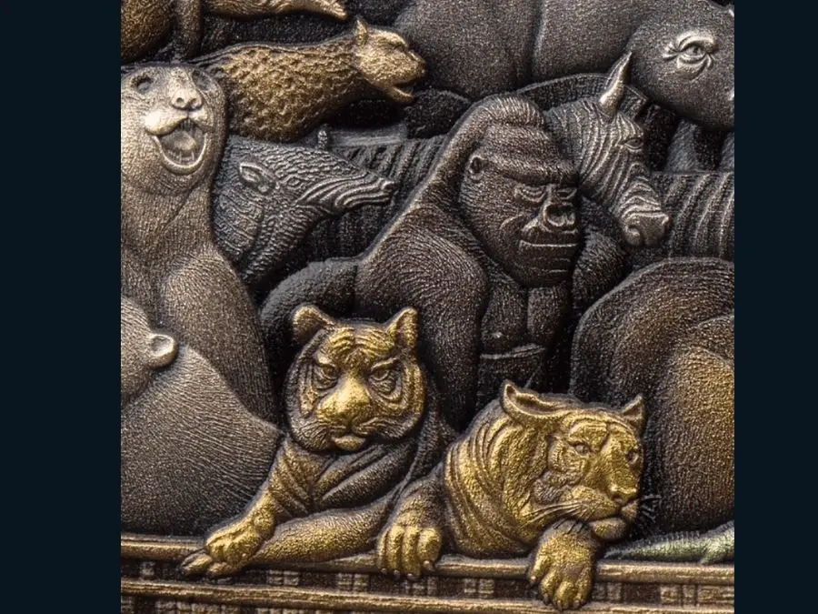 Mỗi con vật trên xu bạc Noah's Ark được chế tác rất tinh tế Khám phá xu bạc Noah's Ark
