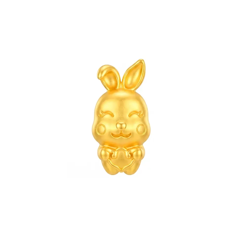 Charm Vàng 24K Thỏ Ôm Tim Kim Mão Khánh Vàng ANCARAT