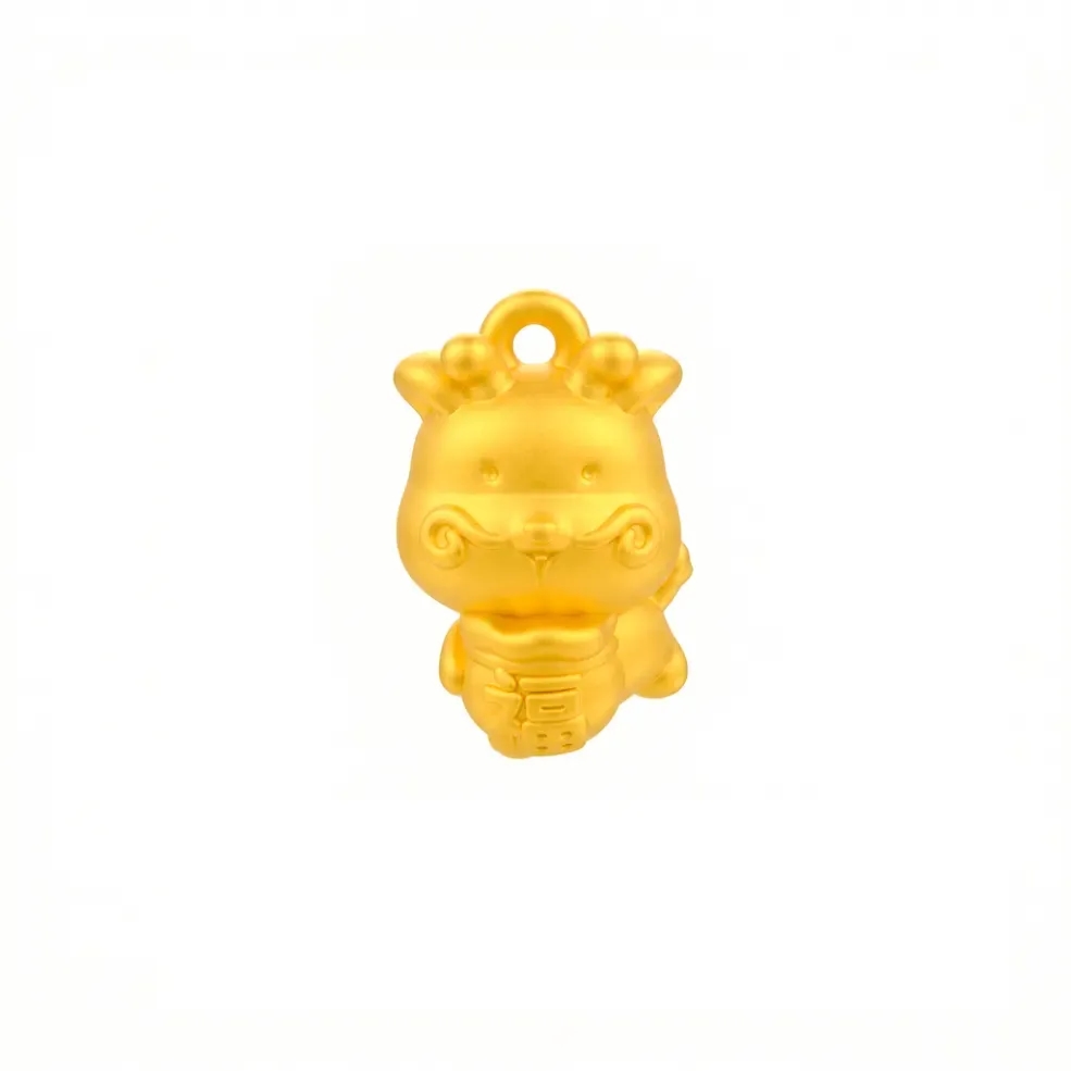 Mặt Dây Vàng 24K Kim Thìn Túi Phúc Râu Xoắn ANCARAT