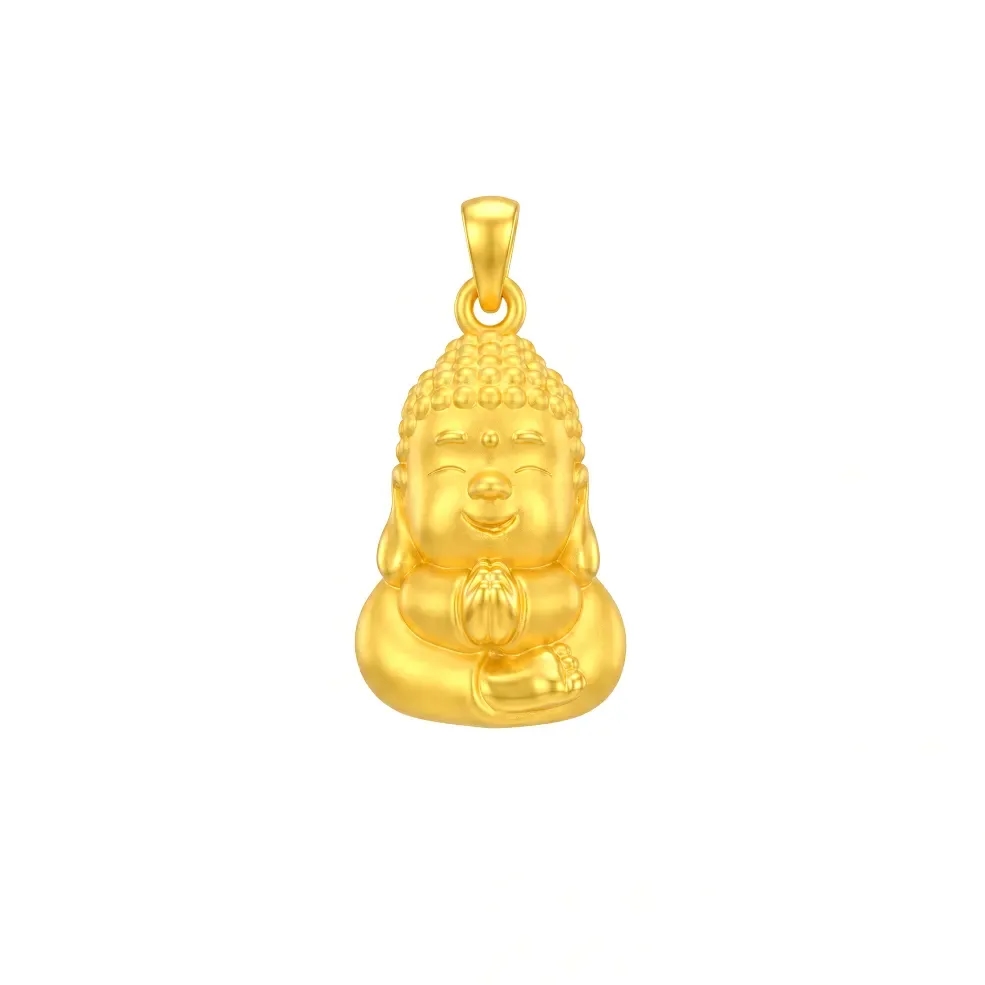Mặt Dây Vàng 24K Phật Chibi Tự Tại Mỉm Cười ANCARAT
