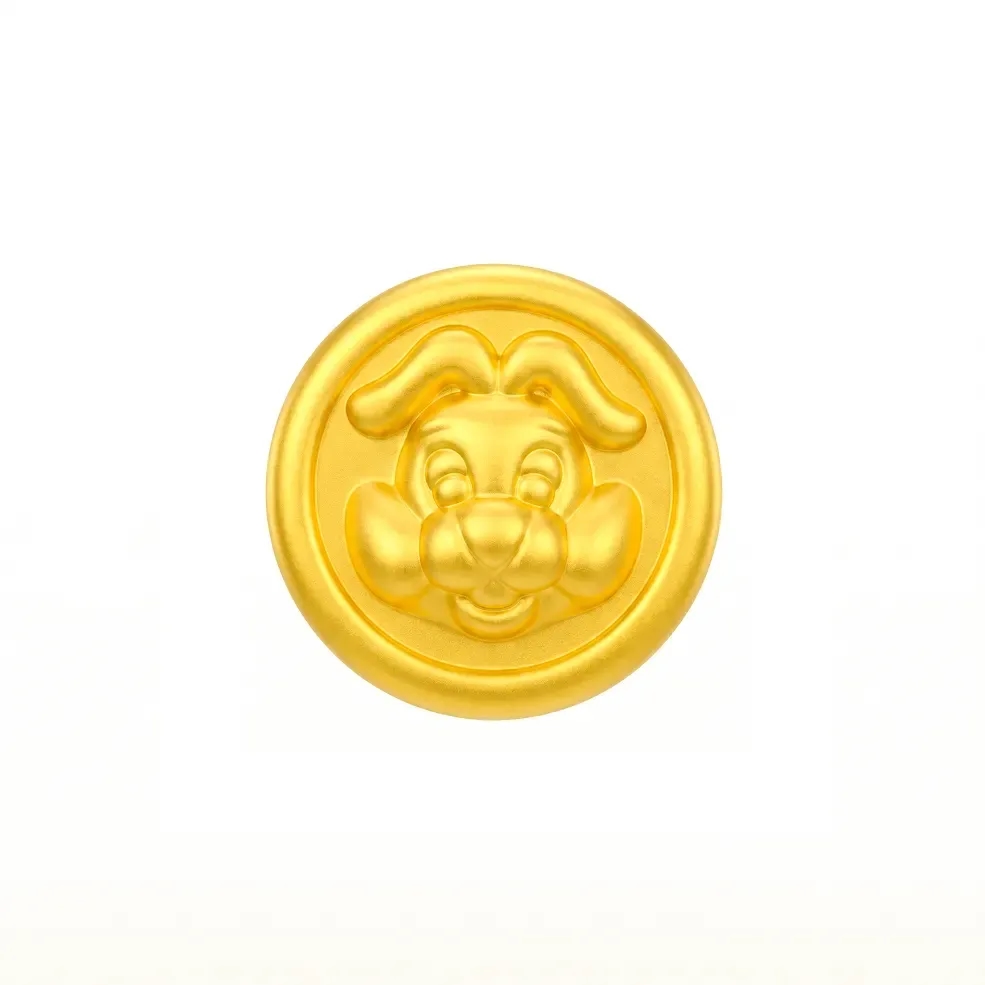 Charm Vàng 24K Kim Mão Bánh Bao Mặt Tròn ANCARAT