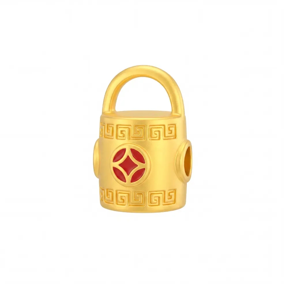 Charm Rơi Vàng 24K Kim Tiền Viền Hồi Văn ANCARAT