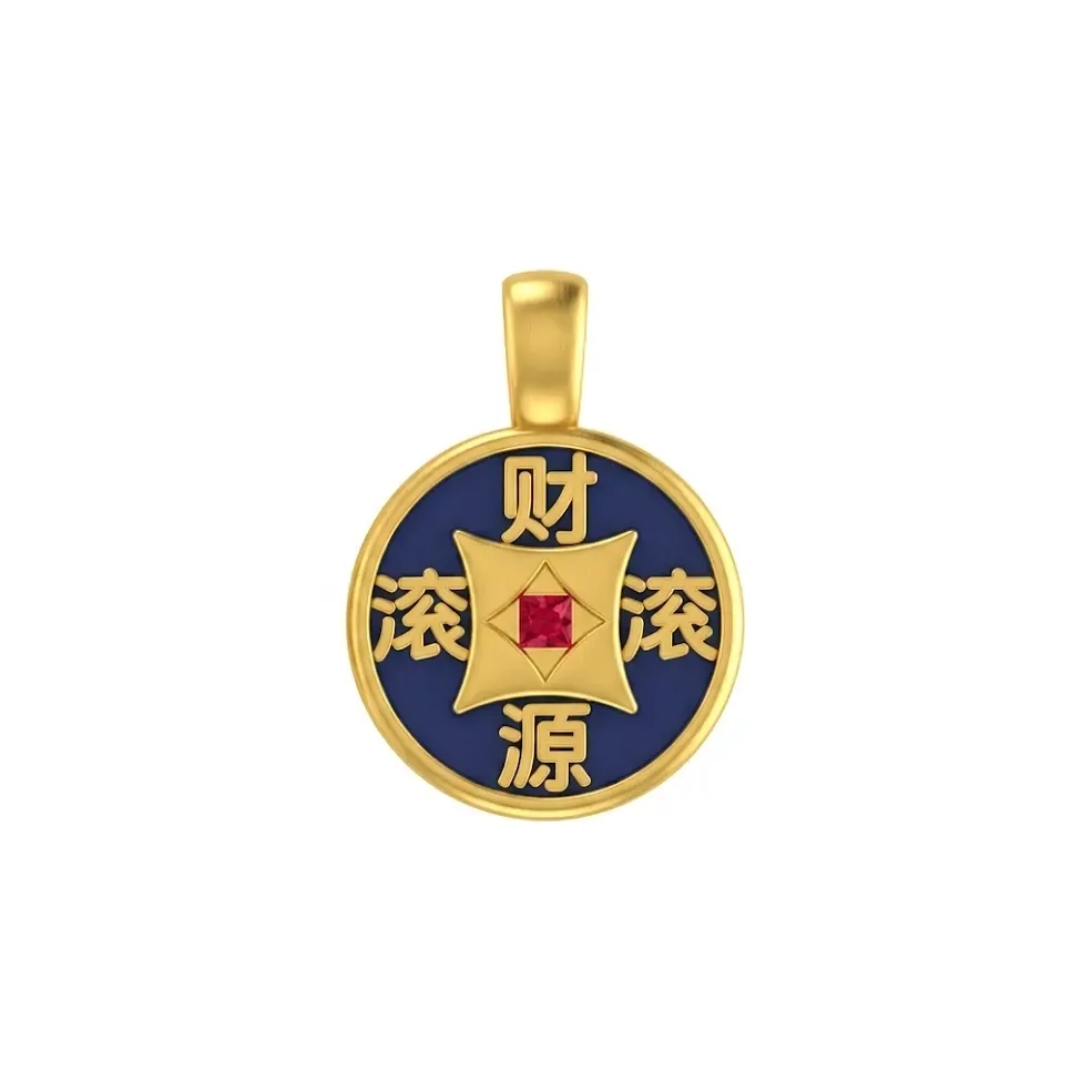 Mặt Dây Vàng 24K Hình Đồng Xu Chữ Tài ANCARAT