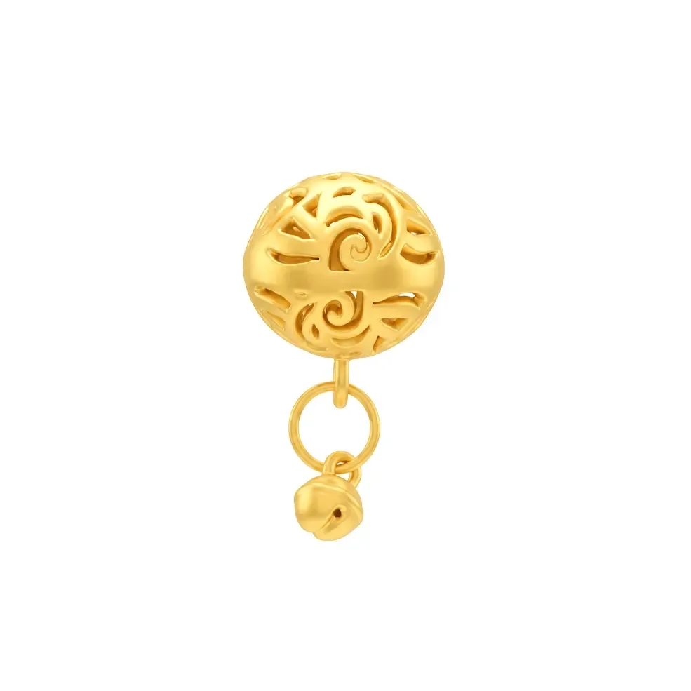 Charm Rơi Vàng 24K Hoa Văn Lục Lạc 14mm ANCARAT