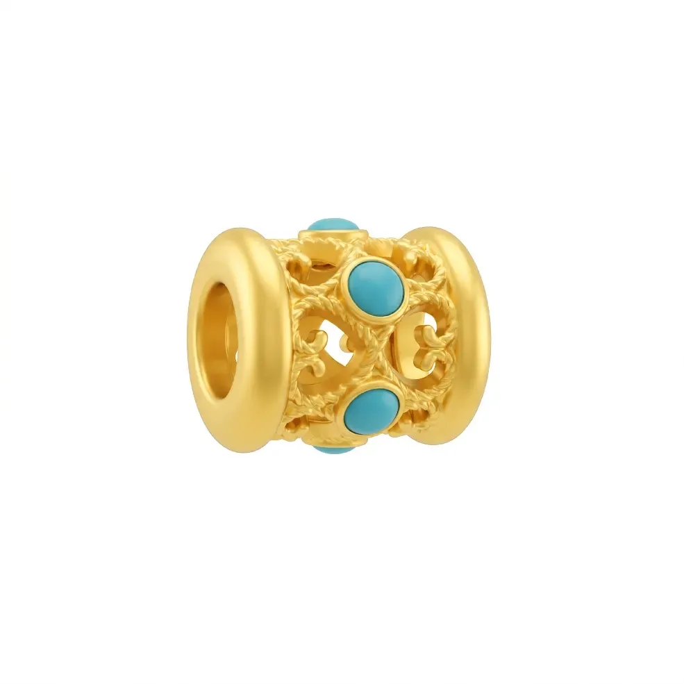 Charm Vàng 24K Hột Trụ Sơn Màu 5D ANCARAT