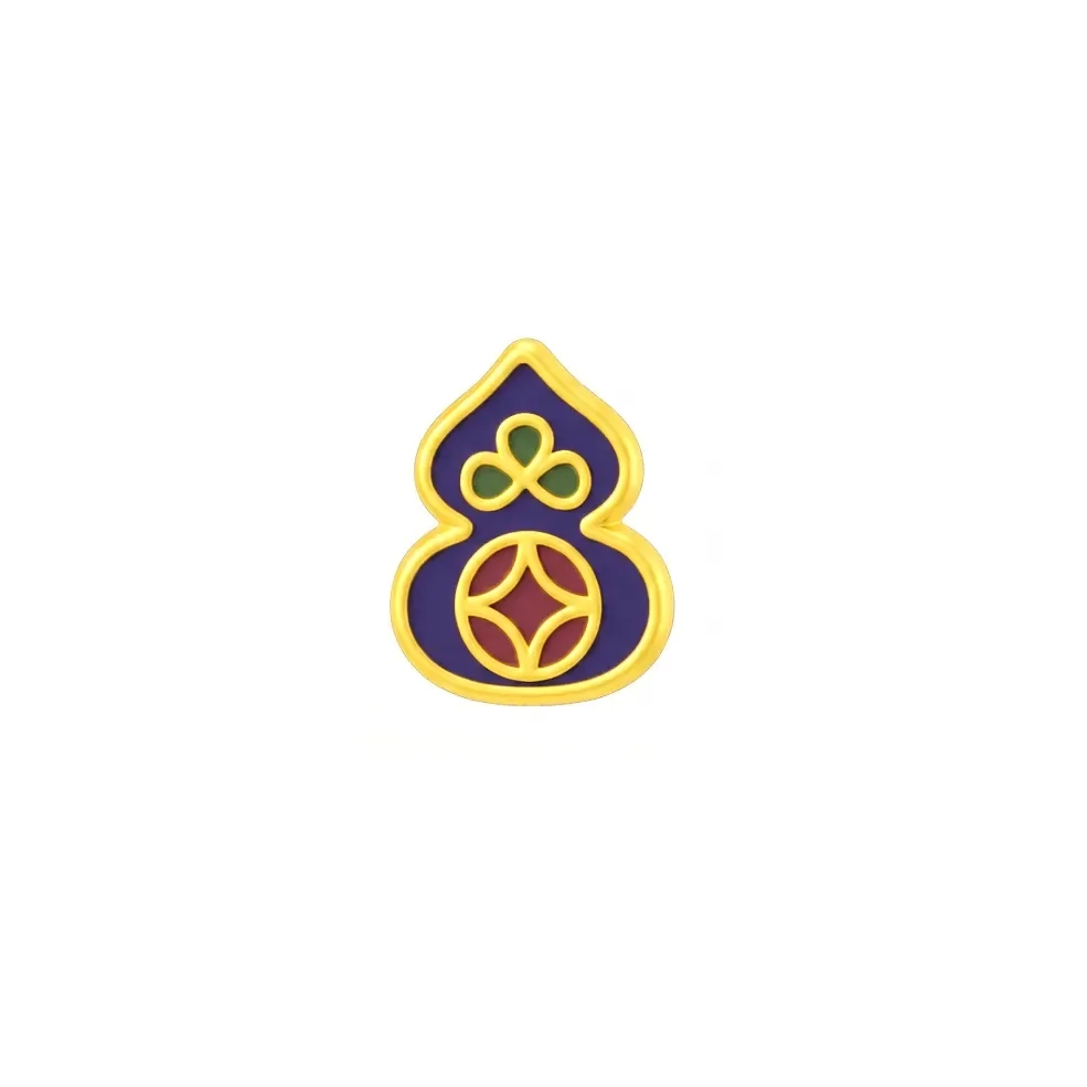 Charm Vàng 24K Hồ Lô Kim Tiền Nền Tím ANCARAT