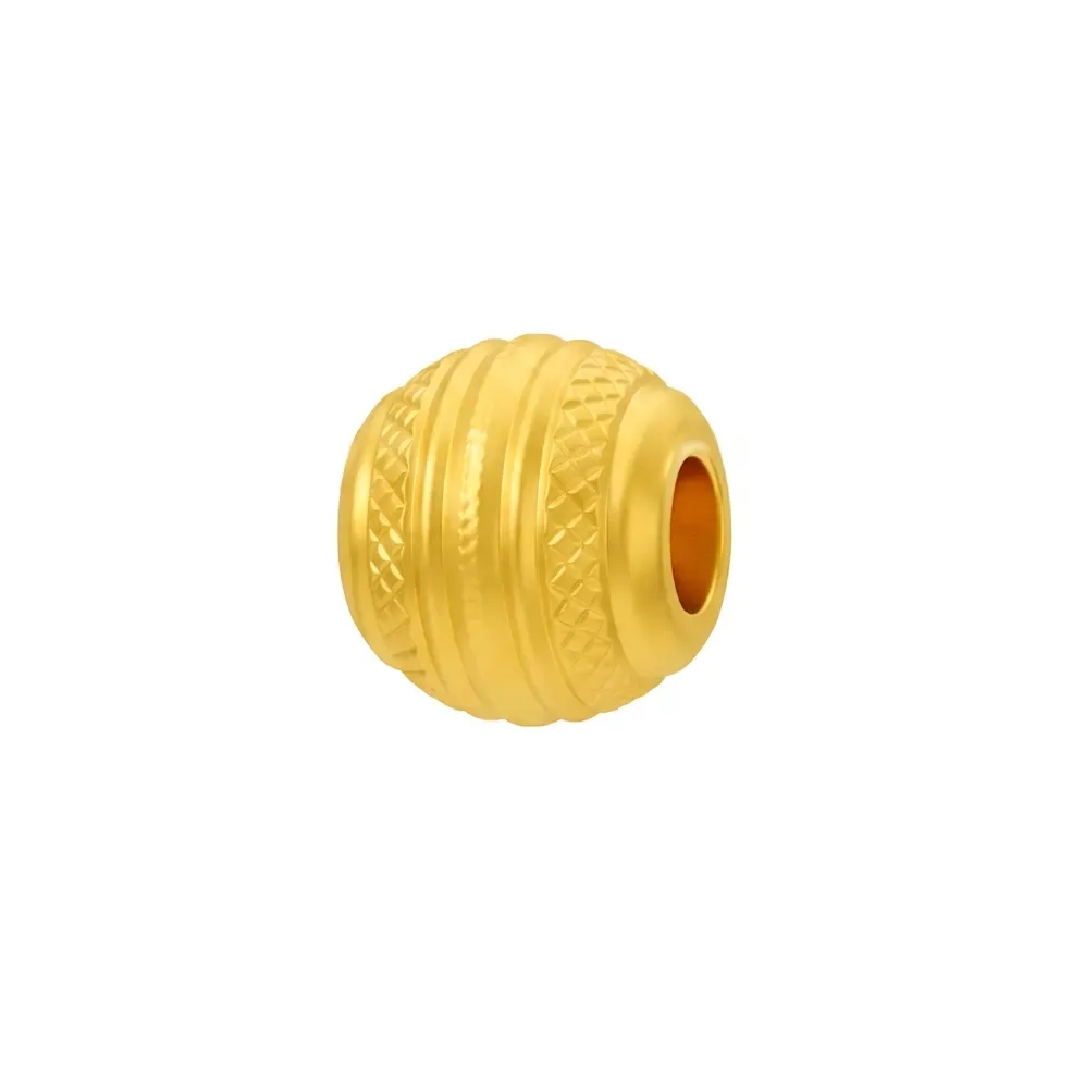 Charm Vàng 24K Hạt Tròn Hoa Văn 8mm ANCARAT