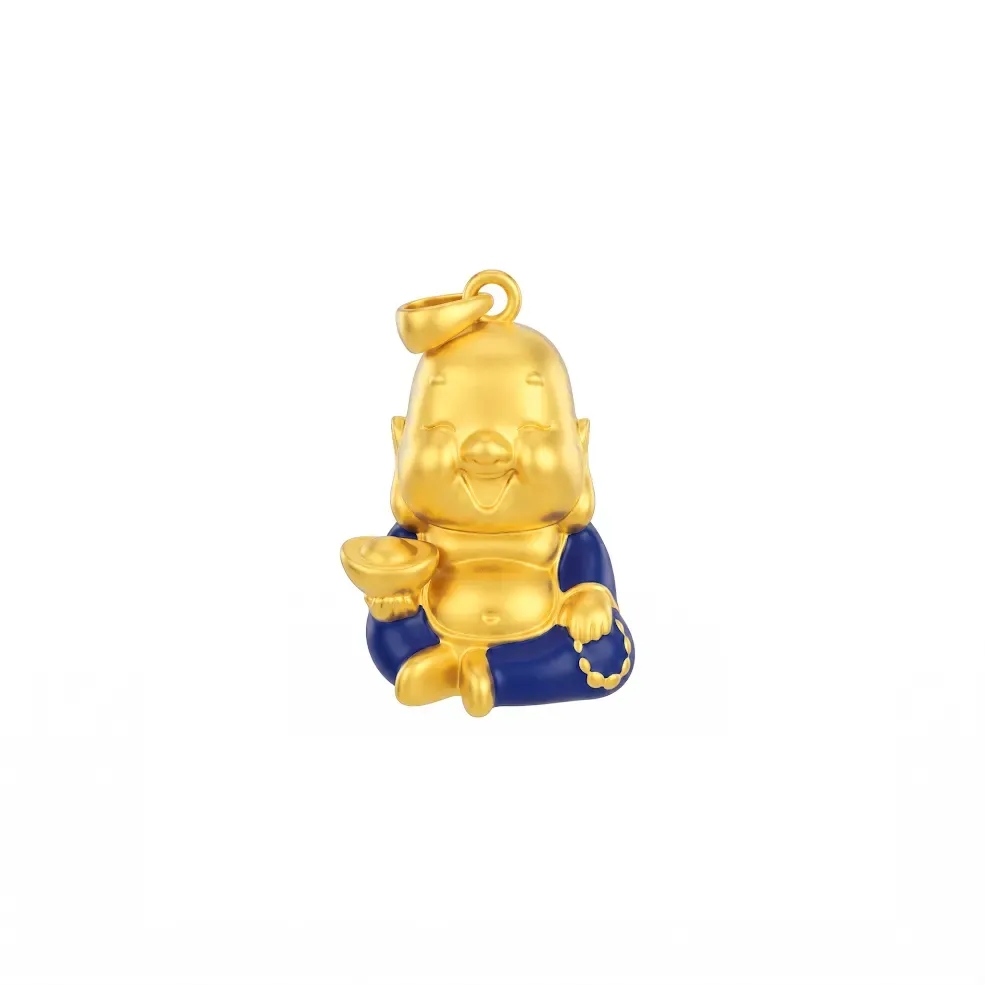 Mặt Dây Vàng 24K Ông Địa Ngồi Cười ANCARAT