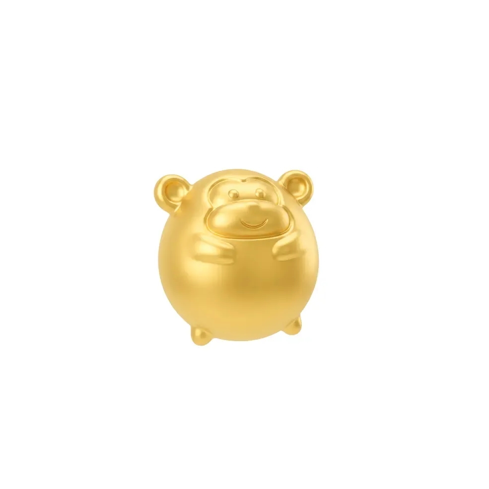 Charm Vàng 24K Hình Khỉ Kim Thân Mỉm Cười ANCARAT