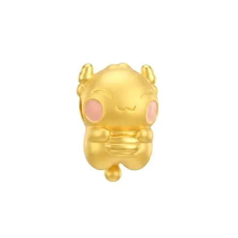 Charm Vàng 24K Hình Rồng Tuổi Thìn Má Hồng ANCARAT