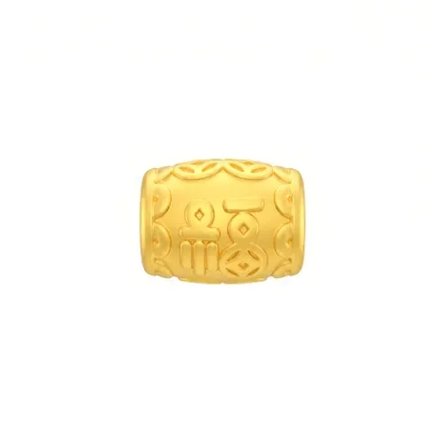 Charm Vàng 24K Hột Trụ Chữ Phúc Kim Tiền ANCARAT