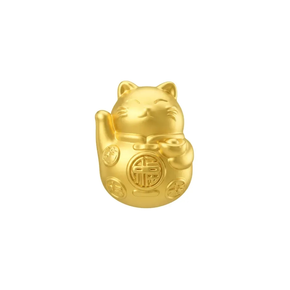 Charm Vàng 24K Mèo Chiêu Tài Kim Miêu ANCARAT