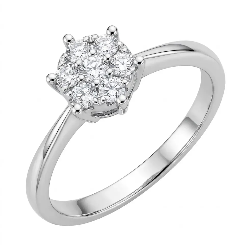 Nhẫn Vàng 18K Đính Kim Cương Tự Nhiên Floral Lumière ANCARAT