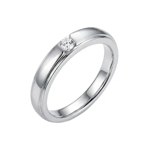Nhẫn Cưới Đính Đá Tròn Viền Chỉ Éternel ANCARAT