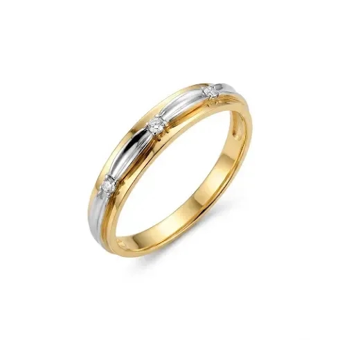 Nhẫn Cưới Đính Ba Đá Phối Hai Tông Élan Vow ANCARAT