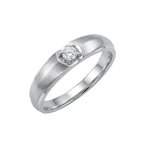 Nhẫn Cưới KCTN Đính Đá Tròn Phối Mờ Bóng ANCARAT