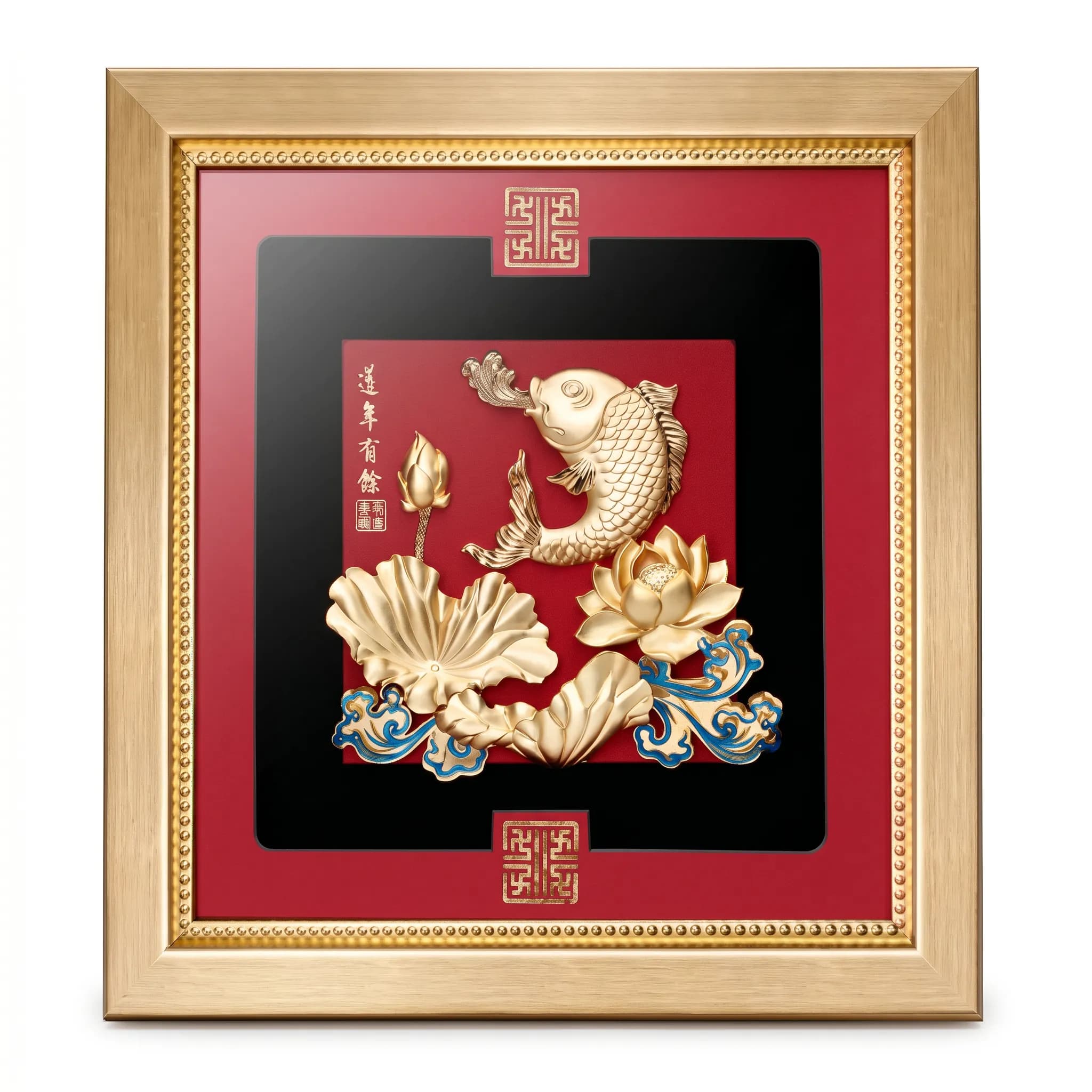Tranh mạ Vàng 24K: Niên Niên Hữu Dư TMV02