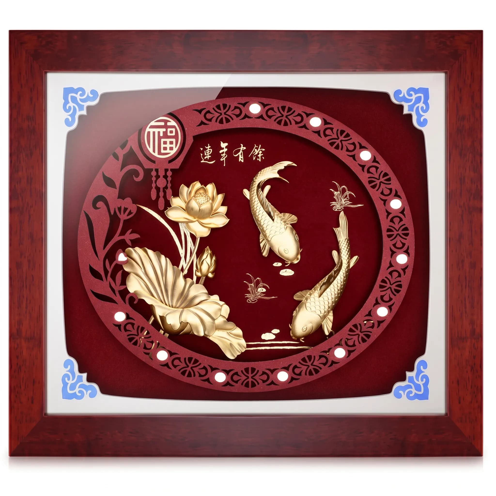 Tranh mạ Vàng 24K: Niên Niên Hữu Dư TMV03