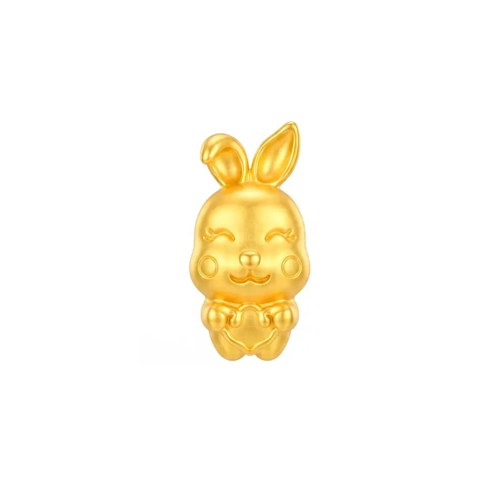 Charm Vàng 24K Thỏ Ôm Tim Kim Mão Khánh Vàng ANCARAT