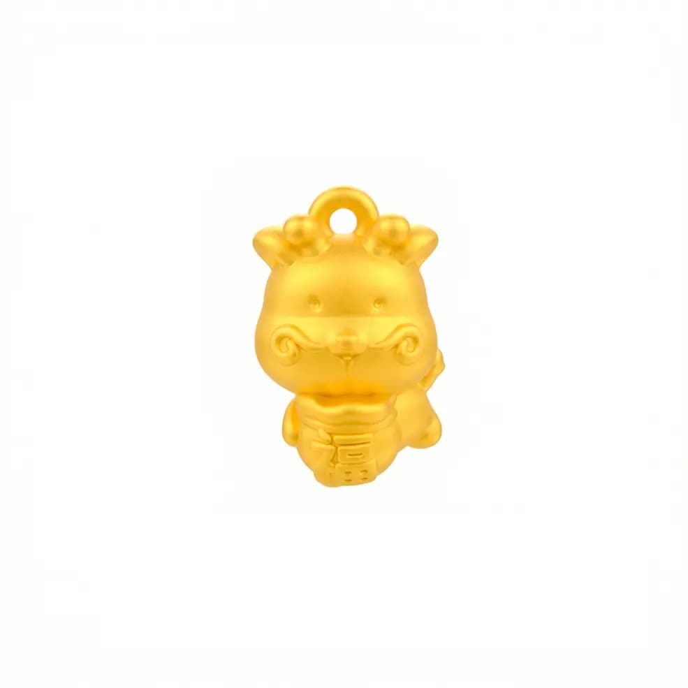 Mặt Dây Vàng 24K Kim Thìn Túi Phúc Râu Xoắn ANCARAT