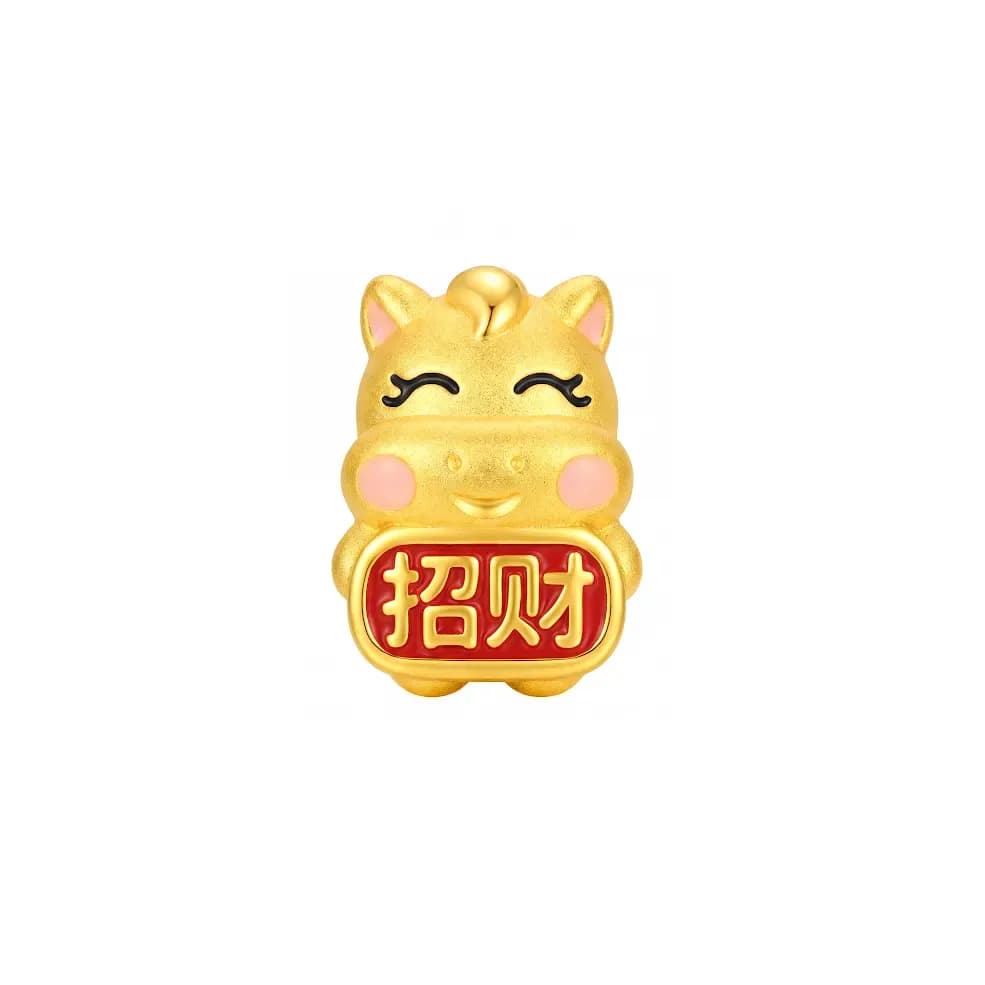 Charm Vàng 24K Kim Ngọ Ôm Ba Đồng Tiền ANCARAT