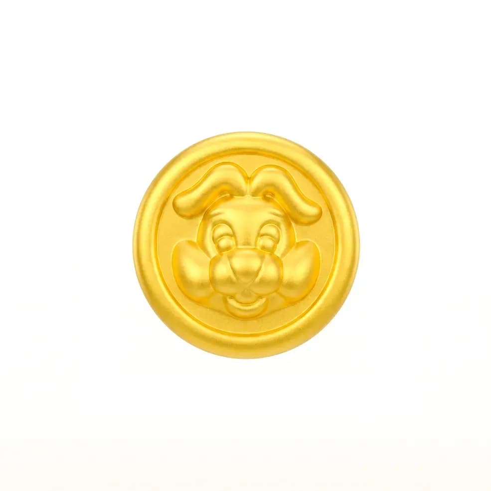 Charm Vàng 24K Kim Mão Bánh Bao Mặt Tròn ANCARAT