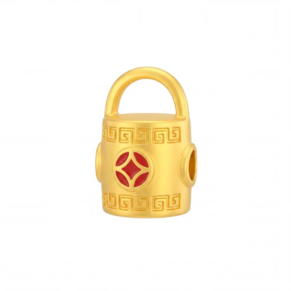 Charm Rơi Vàng 24K Kim Tiền Viền Hồi Văn ANCARAT
