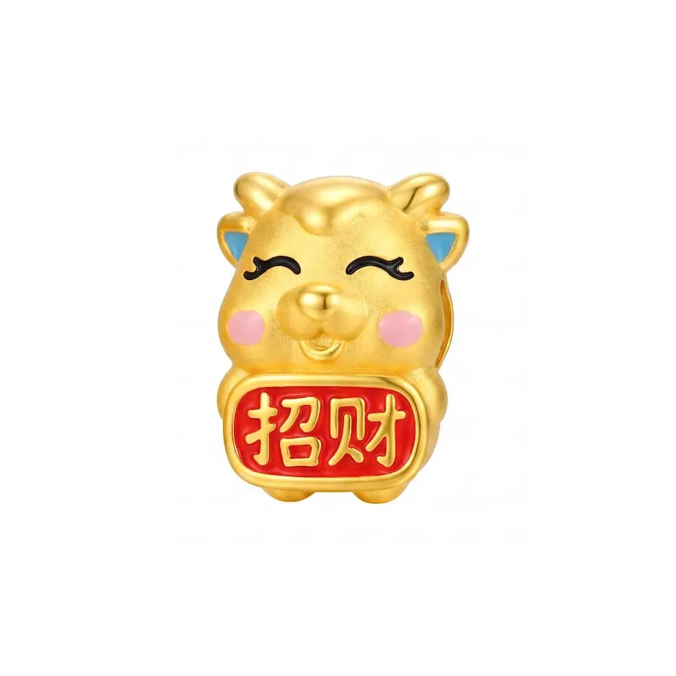 Charm Vàng 24K Hình Dê Kim Mùi Chữ Chiêu Tài ANCARAT