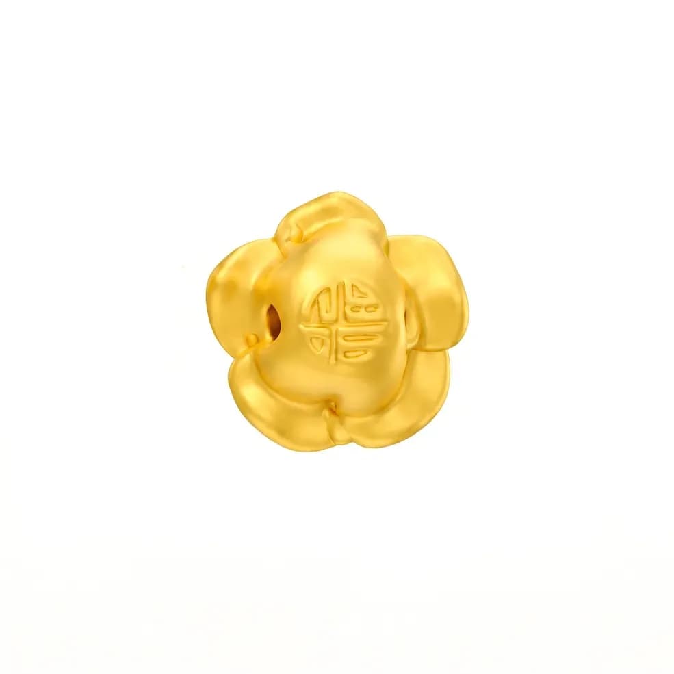 Charm Vàng 24K Hoa Hồng Nở Cánh Xếp Tầng ANCARAT