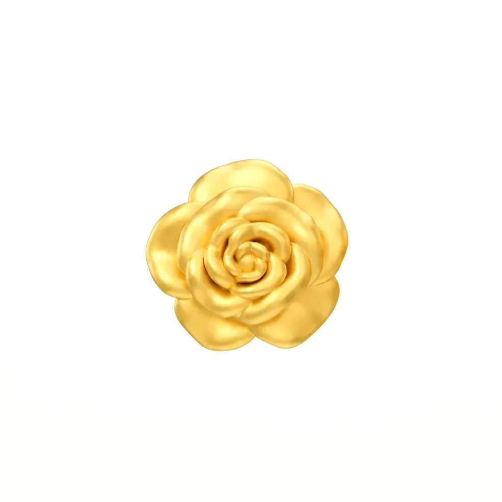 Charm Vàng 24K Hoa Hồng Nở Cánh Xếp Tầng ANCARAT
