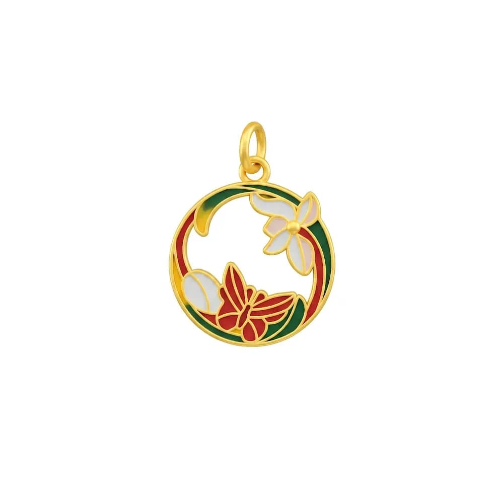 Mặt Dây Vàng 24K Hồ Điệp Kim Hoa ANCARAT