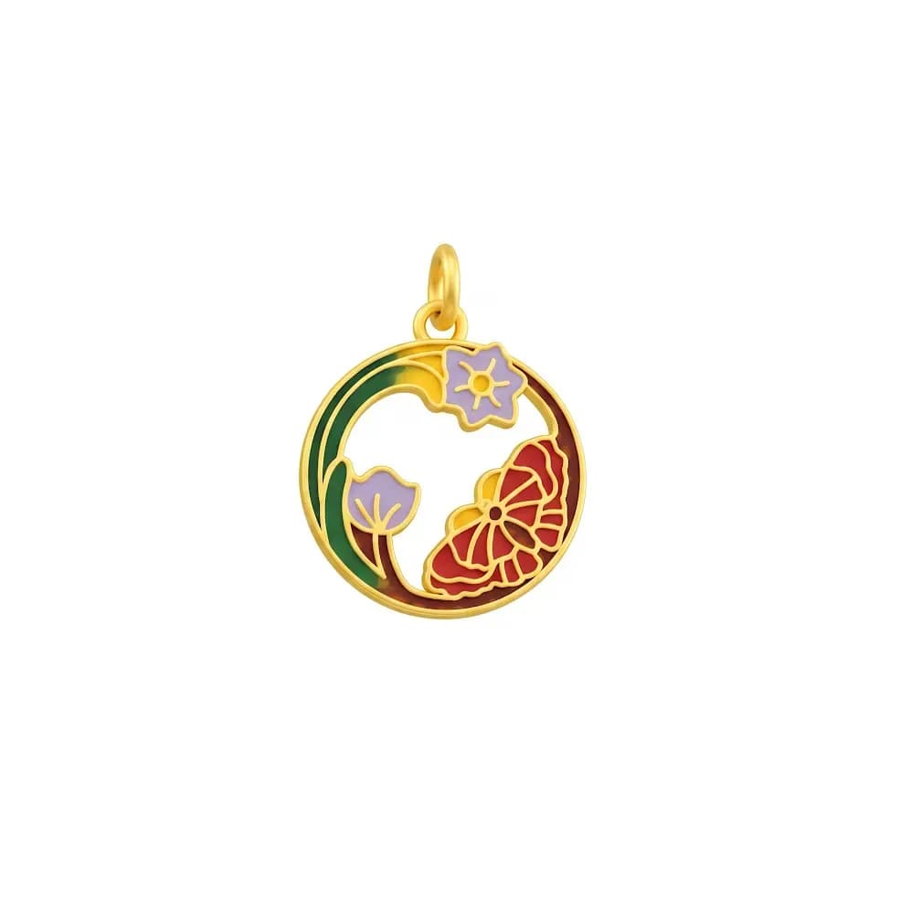 Mặt Dây Vàng 24K Hồ Điệp Kim Hoa ANCARAT