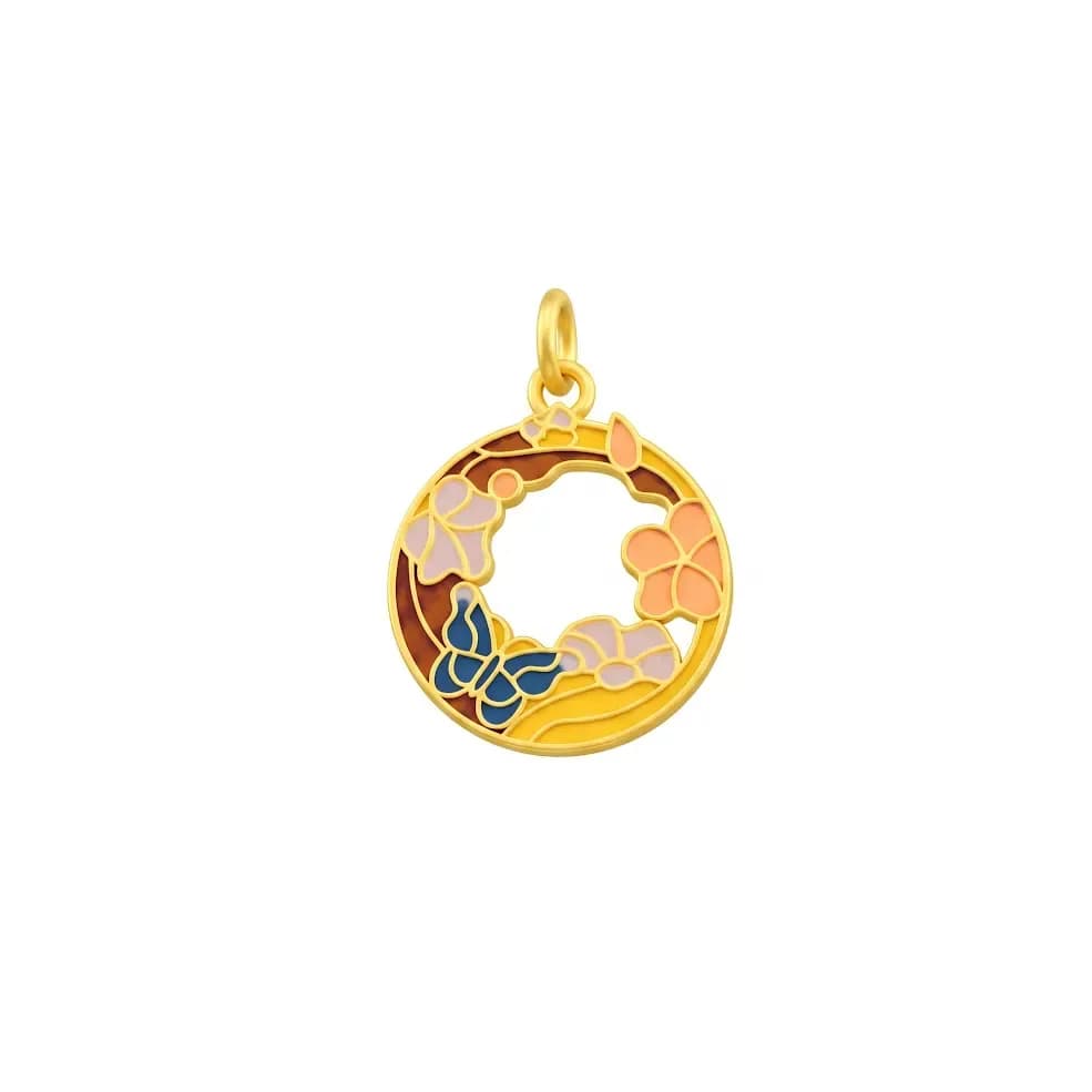 Mặt Dây Vàng 24K Hồ Điệp Kim Hoa ANCARAT