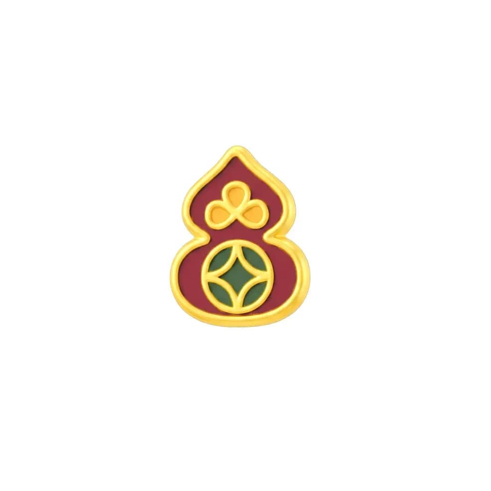 Charm Vàng 24K Hồ Lô Kim Tiền Nền Tím ANCARAT