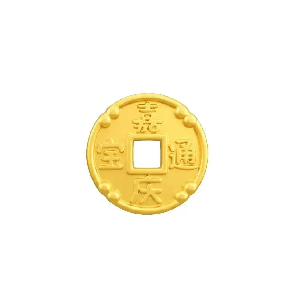Charm Vàng 24K Đồng Xu Cát Tường ANCARAT