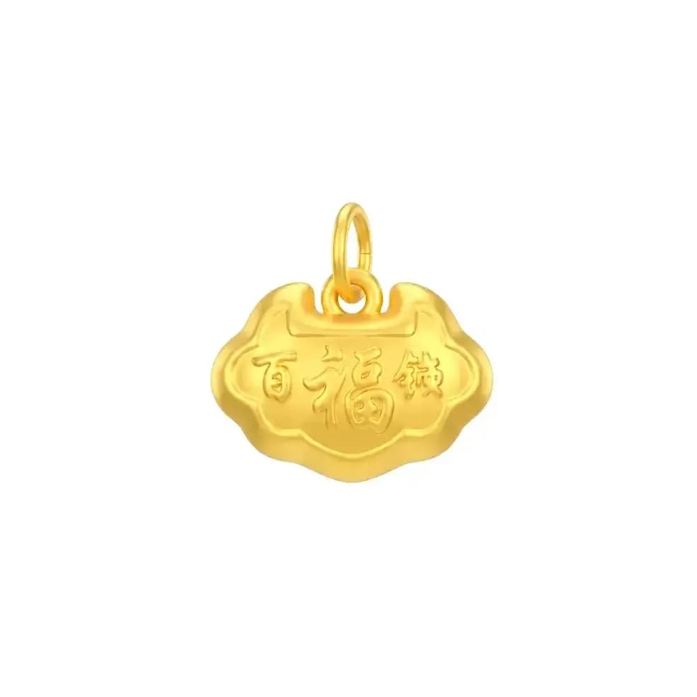Mặt Dây Vàng 24K Hình Khánh Chữ Phúc ANCARAT