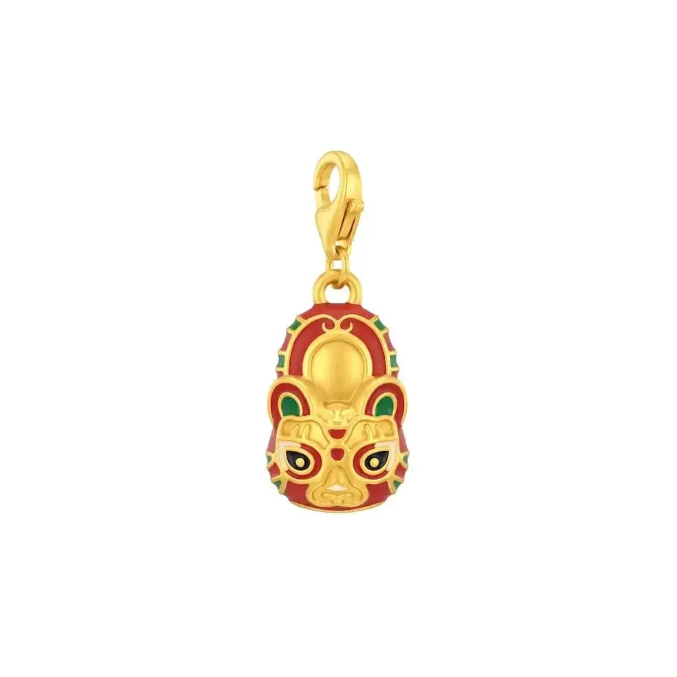 Charm rơi Vàng 18K Dép Kỳ Lân Sơn Màu 5D