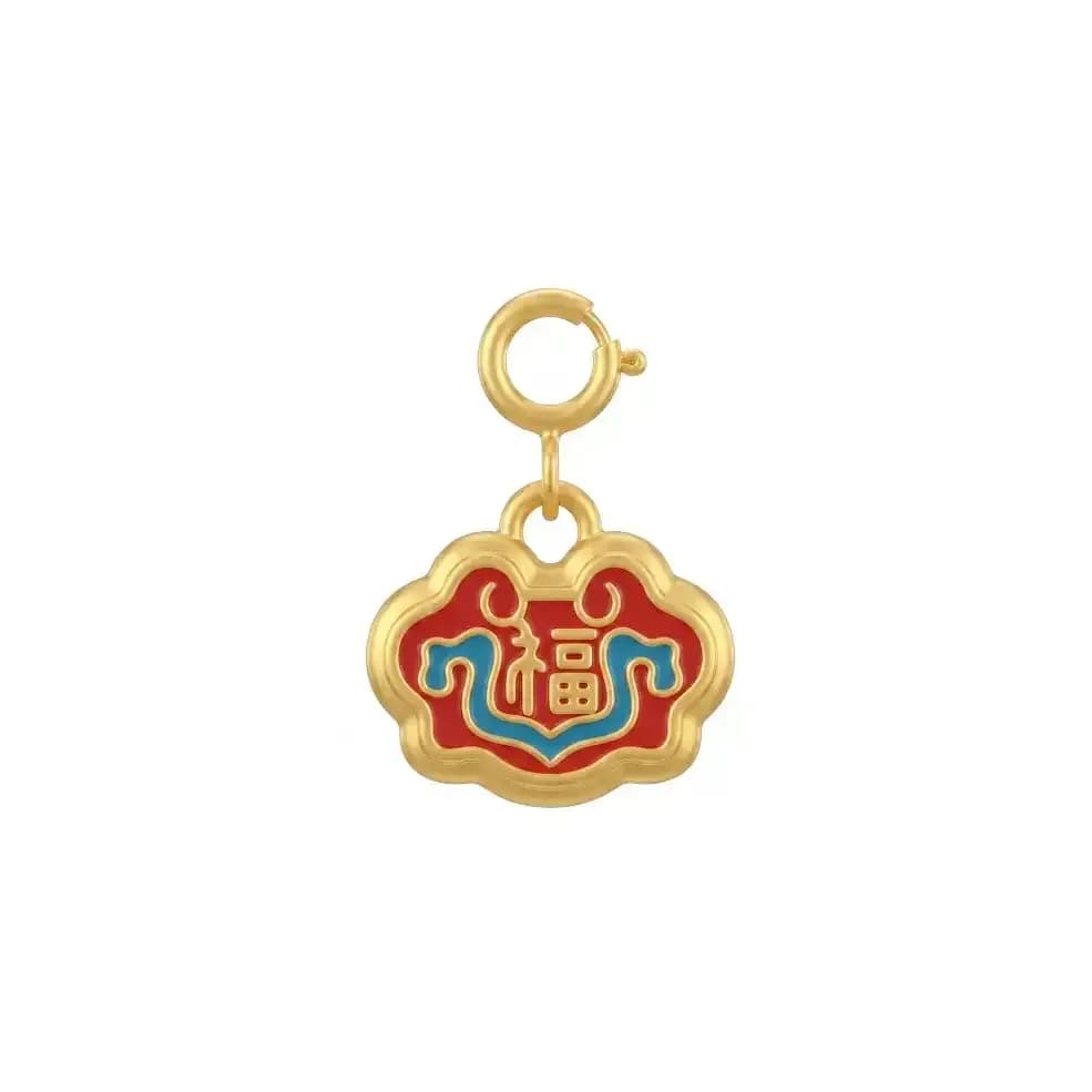 Mặt dây Vàng 18K chữ Phúc 5D