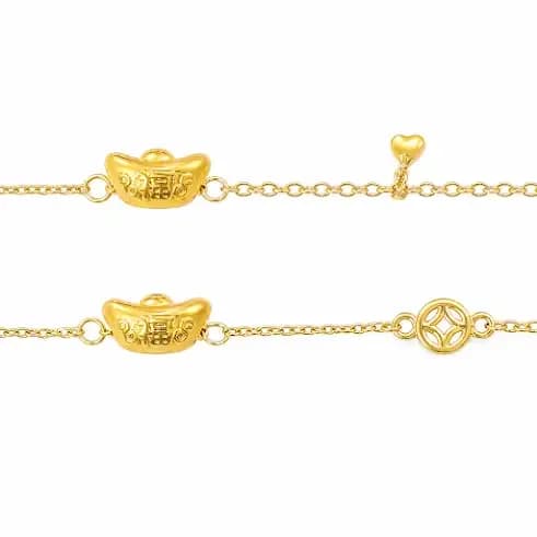 Lắc Tay Vàng 24K Nén Vàng Phối Dây Mắt Xích ANCARAT