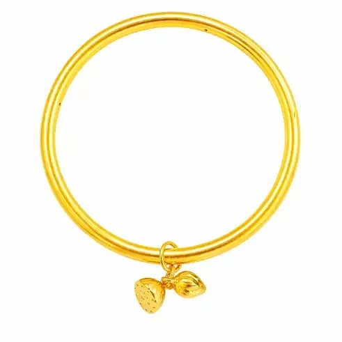 Lắc Vàng 24K Vòng Tròn Charm Hoa Sen Và Búp Sen ANCARAT