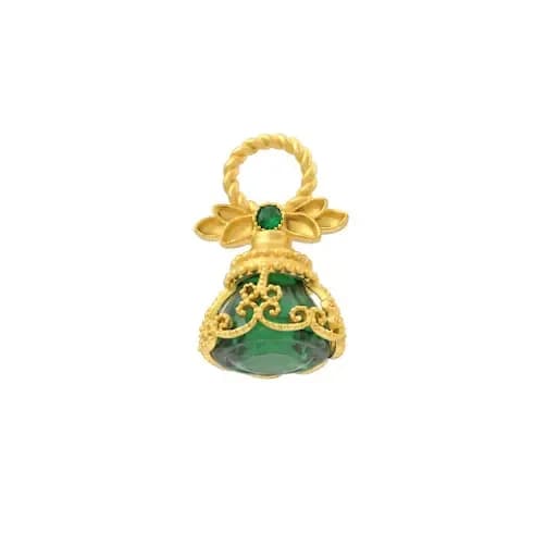 Mặt dây Vàng 24K Chuông hoa đính đá