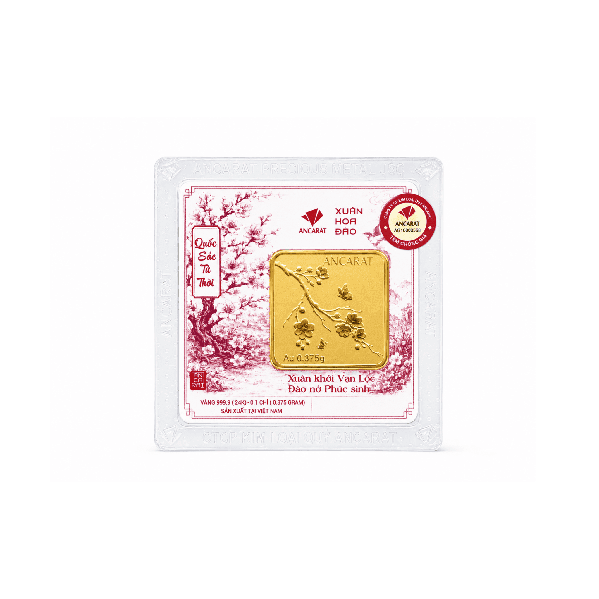 Vàng Quốc Sắc Tứ Thời - Xuân Hoa Đào 9999 - 1 phân