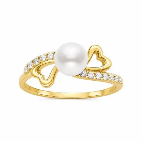 Nhẫn kiểu vàng18k đính ngọc trai