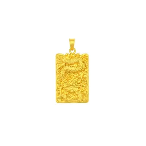 Mặt dây Vàng 24K Kim Long tụ bảo