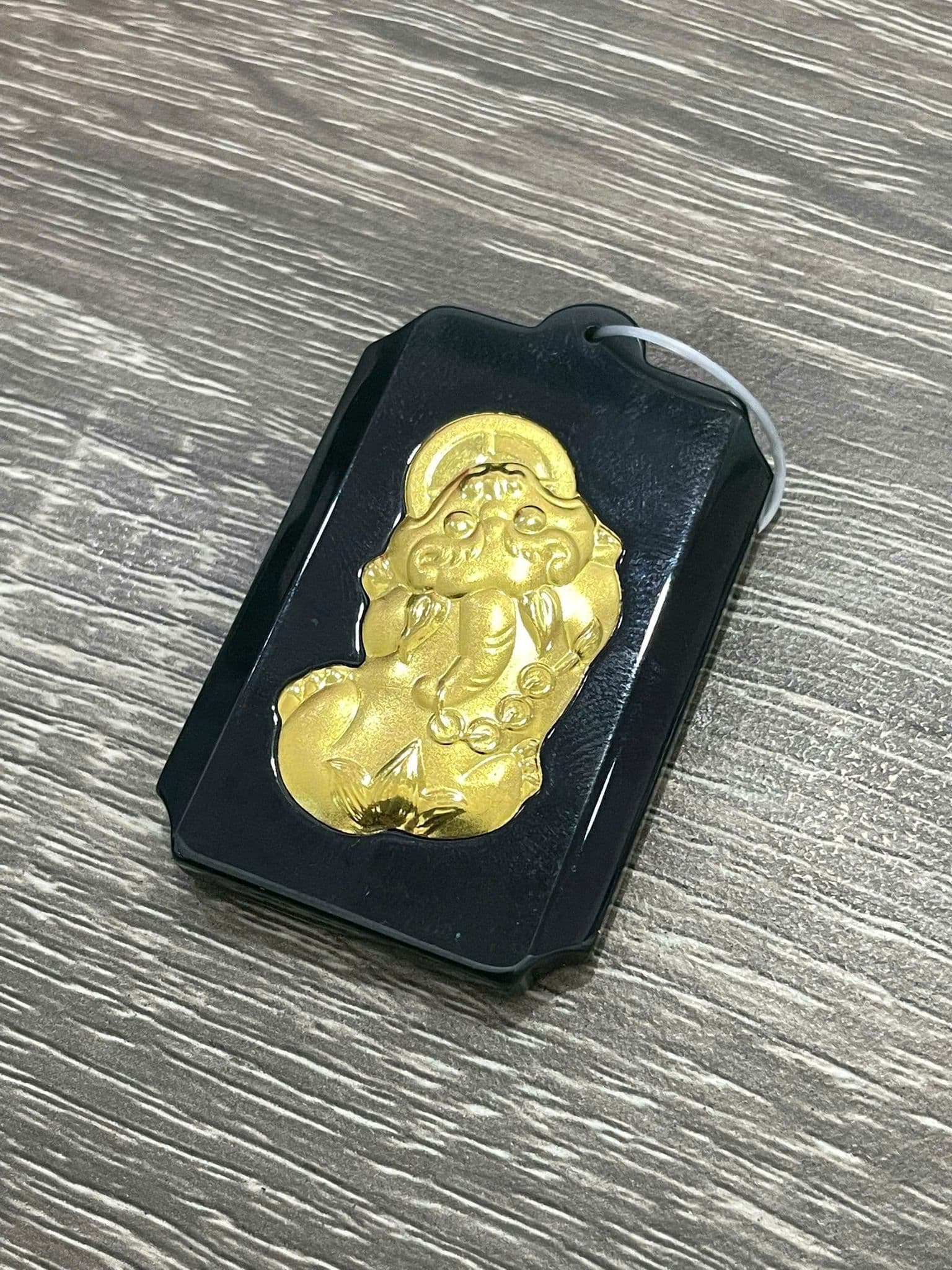 Mặt dây ngọc phỉ thúy dát vàng 24K Tỳ Hưu Ngậm Tiền Siêu Đại ANCARAT