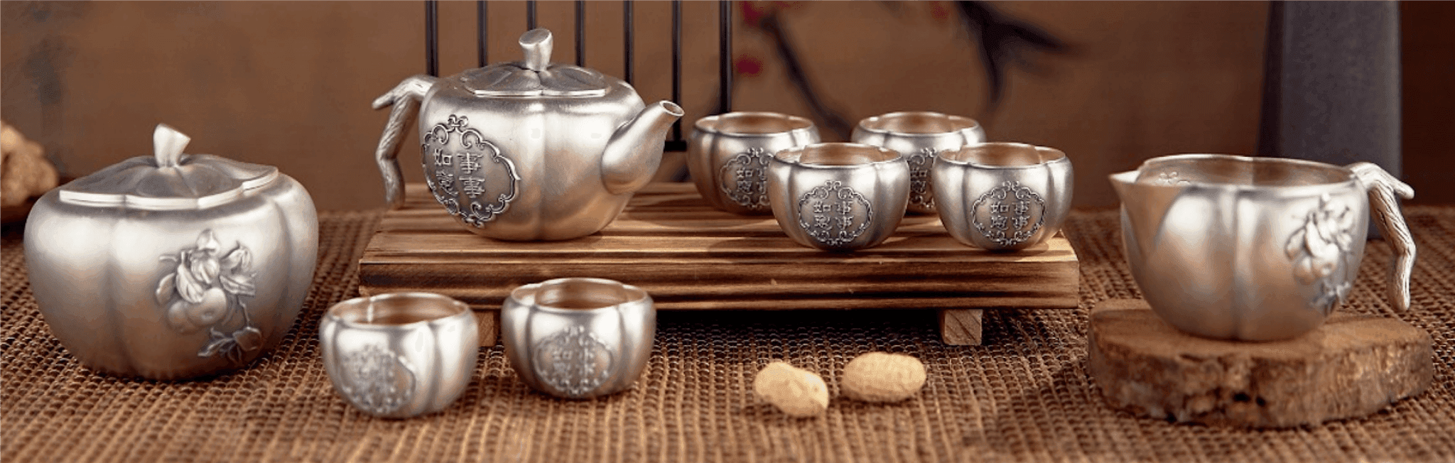 Tiền công Bộ ấm chén bạc 999 Sự Sự Như Ý (Đi kèm sản phẩm chính)