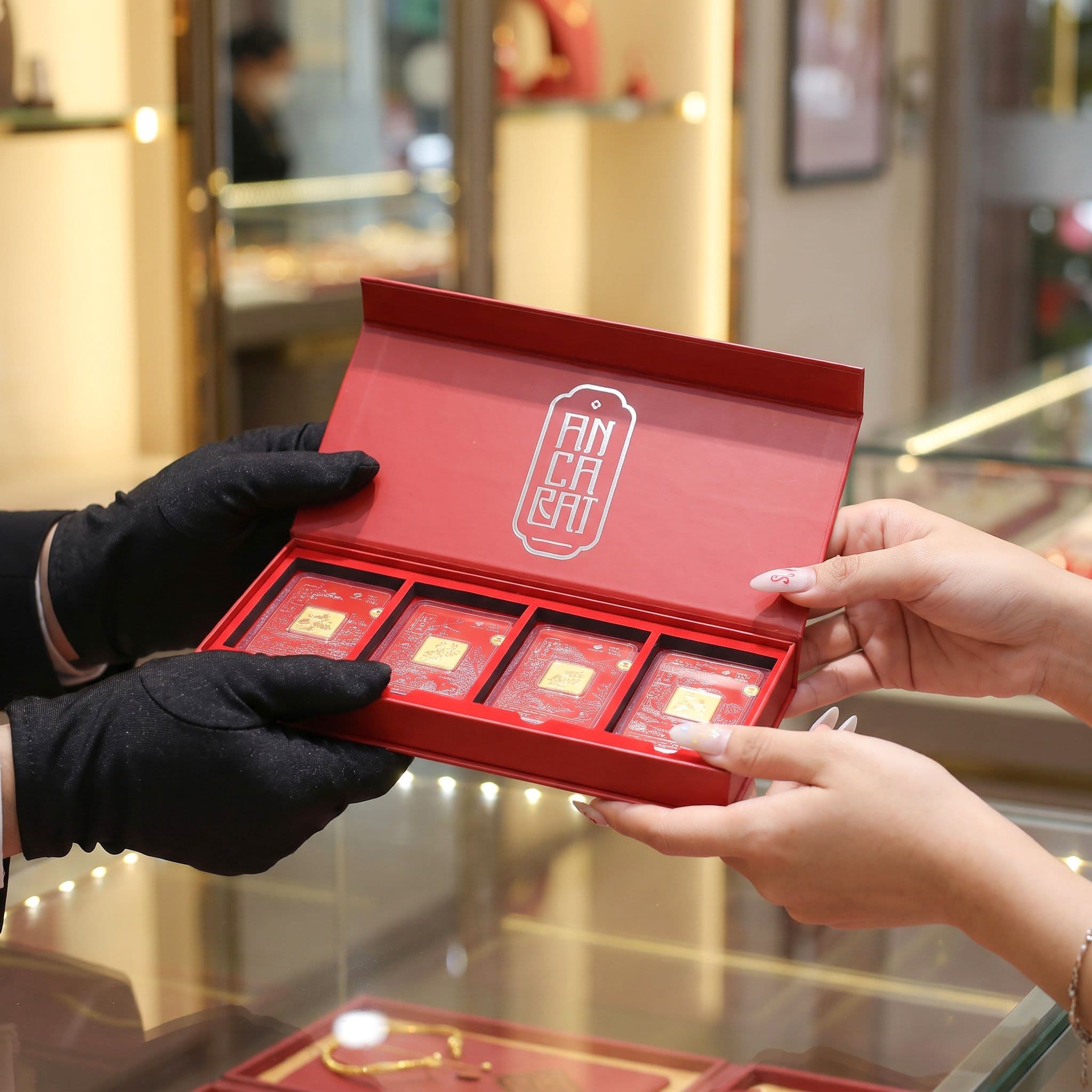 Bộ Vàng 9999 Quốc Sắc Tứ Thời 4 Phân Khai Trương ANCARAT