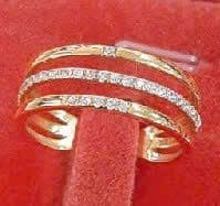 Nhẫn Vàng 18K Đính Đá Ba Dải Ánh Sao ANCARAT