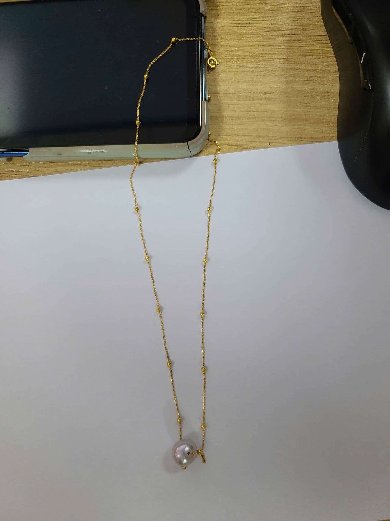 Dây Chuyền Vàng 18K Đính Ngọc Trai Ánh Châu ANCARAT